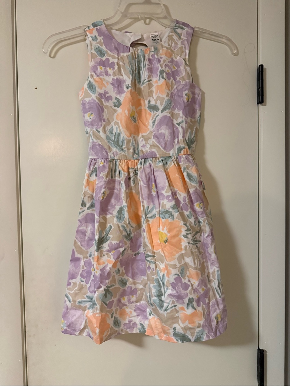 Carter's Sleeveless Floral Cotton Dress - Lavender & Peach